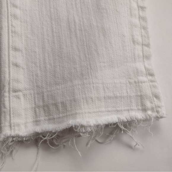 Pilcro and the Letterpress High Rise Flare White Jeans Denim Size 27 Fray Hem - Picture 9 of 13